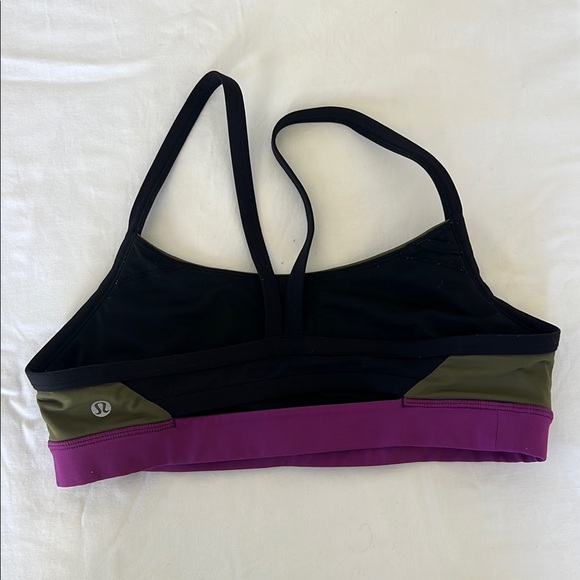 Olive and Purple Women's Sports Bra - Picture 2 of 3